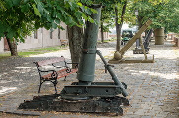 authentic mortar exposed on the street