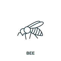 Bee icon. Monochrome simple Bee icon for templates, web design and infographics