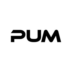 PUM letter logo design with white background in illustrator, vector logo modern alphabet font overlap style. calligraphy designs for logo, Poster, Invitation, etc.