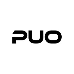 PUO letter logo design with white background in illustrator, vector logo modern alphabet font overlap style. calligraphy designs for logo, Poster, Invitation, etc.