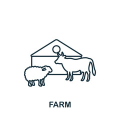 Farm icon. Monochrome simple Farm icon for templates, web design and infographics