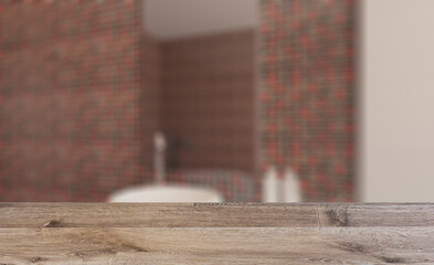 . Background with empty table. Flooring.