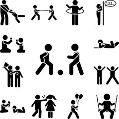 Sports, children, ball, play, game icon in a collection with other items