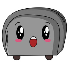 vector image of a cute and funny toaster.