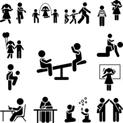 Child, children, play, seesaw, enjoy icon in a collection with other items