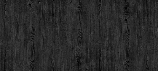 Black old shabby wood grain wide texture. Dark wooden grunge background