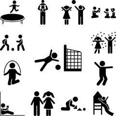 Child, ball, football, game icon in a collection with other items