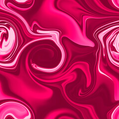 Seamless pattern. Abstract pink background. The texture of the flowing liquid. Fresh paint effect. Imitation of marble and stone. Modern futuristic backdrop. For textiles and wallpapers.