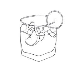 Cocktail with lime and pepper illustrated