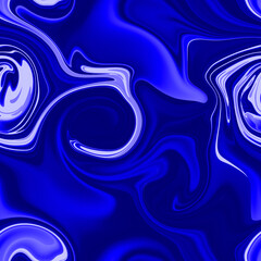 Obraz premium Seamless pattern. Abstract blue background. The texture of the flowing liquid. Fresh paint effect. Imitation of marble and stone. Modern futuristic backdrop. For textiles and wallpapers. 