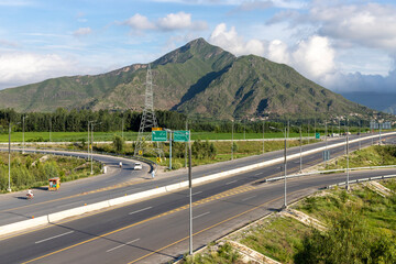 Beautiful scenery of the Nation highway near the entry point of Swat expressway, Pakistan