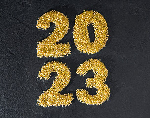2023 year with millets cereal.  Creative International Year of Millets Concept