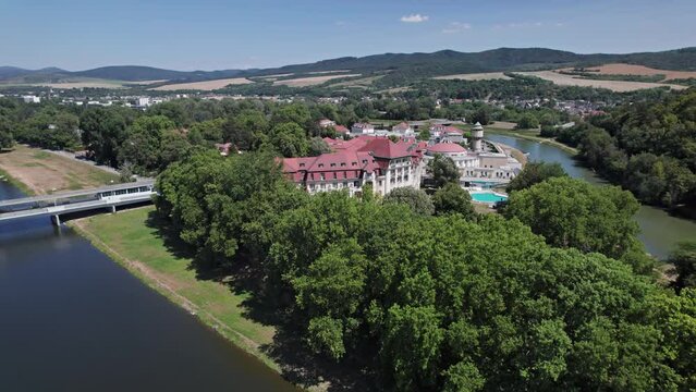Aerial view of Piestany, Slovakia.