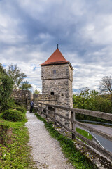 Fototapeta na wymiar Rothenburg ob der Tauber, Germany. Beautiful view from the castle tower