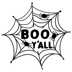 halloween svg, Boo yall sign with spider web silhouette