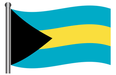 Vector - Wavy Bahamas on a Flagpole