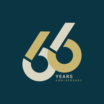 66 Year Anniversary Logo, Vector Template Design element for birthday, invitation, wedding, jubilee and greeting card illustration.