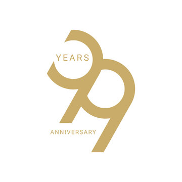 99 Year Anniversary Logo, Vector Template Design element for birthday, invitation, wedding, jubilee and greeting card illustration.