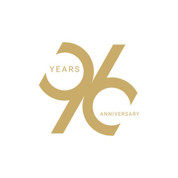 96 Year Anniversary Logo, Vector Template Design element for birthday, invitation, wedding, jubilee and greeting card illustration.