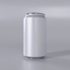 Aluminum soda can isolated on white