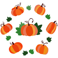 7 pumpkins art vector