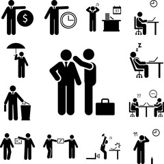 Meeting, work, job icon in a collection with other items