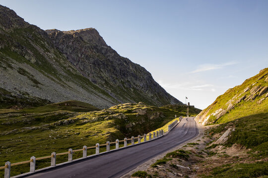 The beautiful sunrise in Splugen Pass (Italy, Europe, Italian - Swiss border). HD Wallpaper, 4k background.