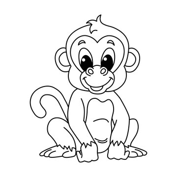 Cartoon Monkey Drawing Picture - Drawing Skill