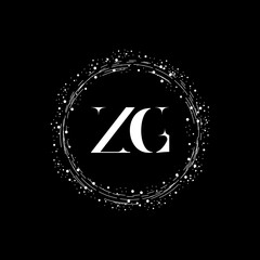 Initial ZG Abstract Modern Letter Logo Design vector With Black Background.