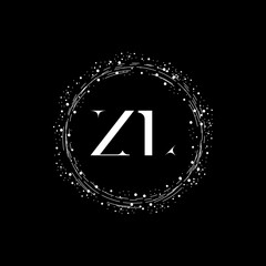 Initial ZL Abstract Modern Letter Logo Design vector With Black Background.