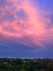 sunset over the city