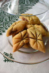 Baked Makrout. semolina, dates and honey sweets, traditional North Africa sweets