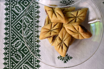 Baked Makrout. semolina, dates and honey sweets, traditional North Africa sweets