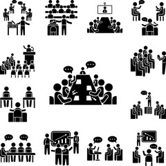 Table training bubbles notebooks icon in a collection with other items