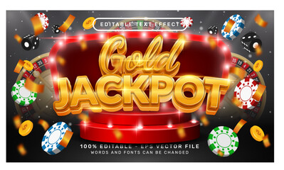 gold jackpot 3d text effect and editable text effect