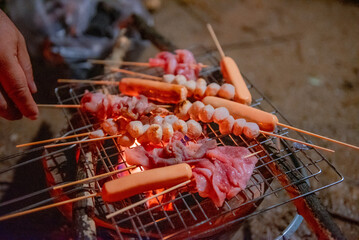 barbecue on the fire