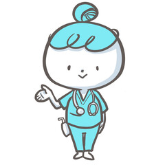 案内する看護師　青バージョン