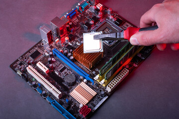 repair of a high-performance personal computer microprocessor on the motherboard