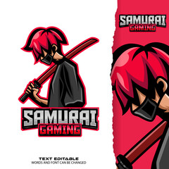 samurai esport logo - premium vector