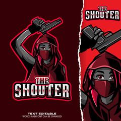 shooter esport logo - premium vector