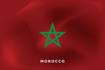 National flag of Morocco. Realistic pictures flag