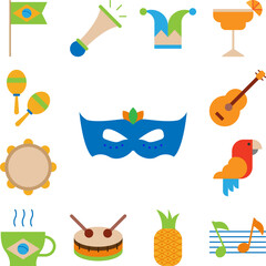 Fototapeta premium mask color icon in a collection with other items