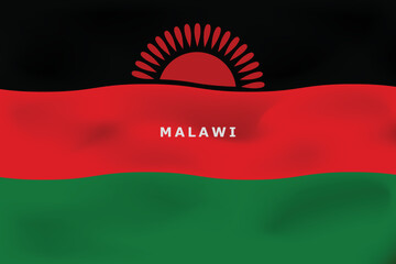 National flag of Malawi. Realistic pictures flag