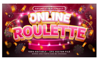 online roulette 3d text effect and editable text effect