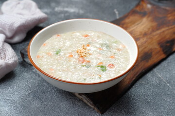 Korean traditional food - Vegetable porridge made by boiling vegetables and rice - obrazy, fototapety, plakaty