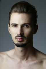 Obraz premium rapaz, rosto, masculino, branco, pessoa, homem