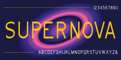 Sans serif minimal futuristic style alphabet