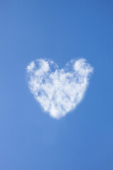 Clouds in the form of a heart in the blue sky