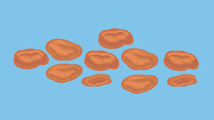 dried fruits on a blue background