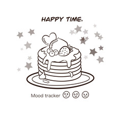 Cute cake roll coloring page for who love art.